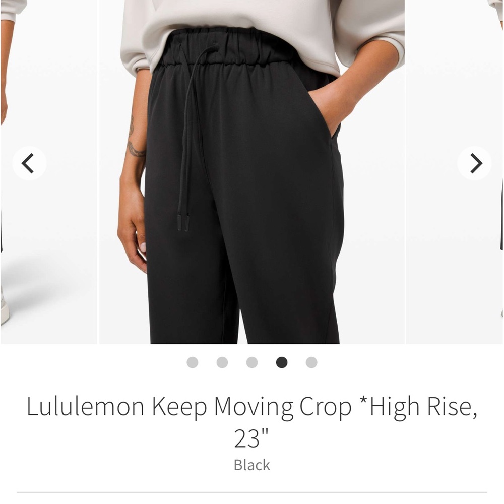 Lululemon Womens Pants keep moving crop black Size 8